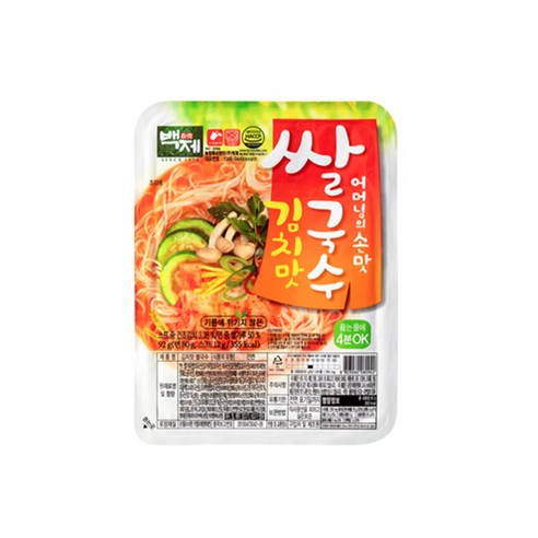 백제 김치맛 쌀국수, 92g, 5개
