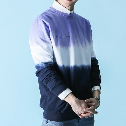 블루포스 남녀공용 벨로가타이다잉 맨투맨 커플 긴팔티셔츠 단체복