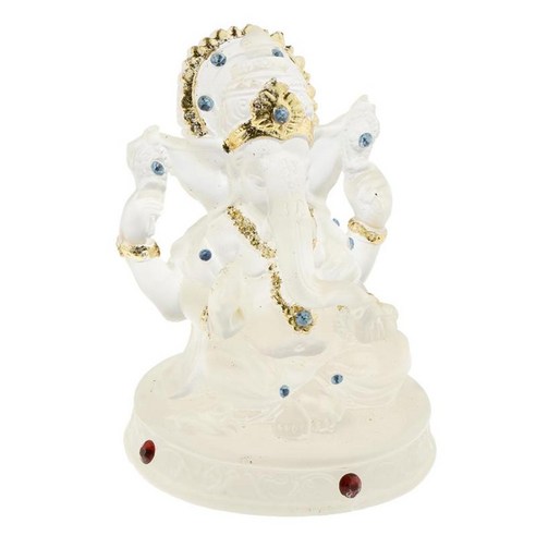 주님 코끼리 힌두교 신 축복 조각 장식품 선물 공예의 수지 투명 동상 2.24 x 1.65 x 3.11inch, 설명, {"수건소재":"수지"}