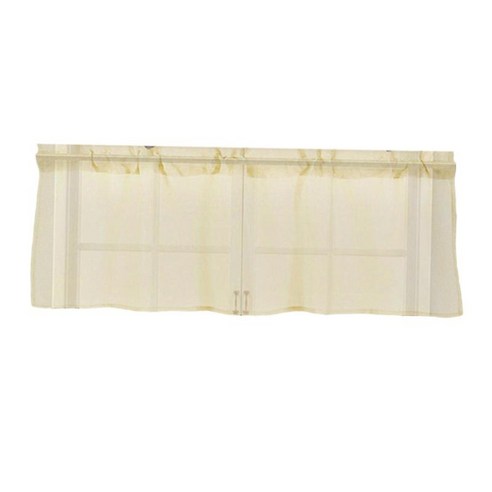 Valances 막대 포켓 장식 액세서리 폴리 에스터 휘장 빛 필터링 커튼 룸 발코니 용 짧은 커튼 욕실 거실, 연노랑, 폴리에스터