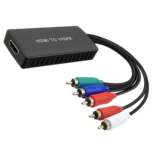 HDMI To Ypbpr 변환기 지원 Xbox HDTV용 PS2 PS3용 1080P 720P HDMI1.3, 8.3x3.6x2.3cm, 검은 색, 플라스틱