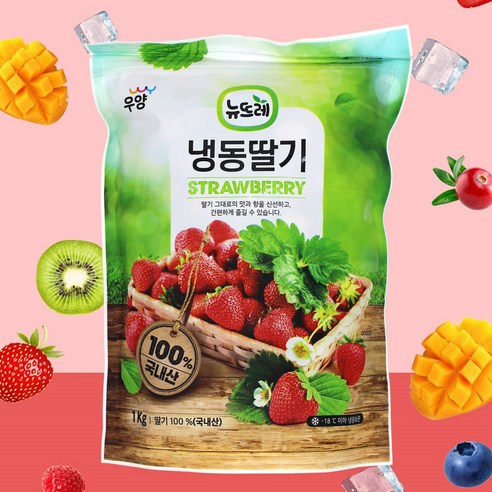 국내산 냉동 딸기 1kg, 1개