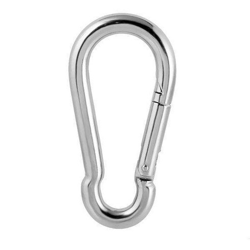 4X 암벽 등반 스테인레스 스틸 안전 카라비너 클립 후크 퀵 히치 2.4in, Carabiners &amp; Quickdraws