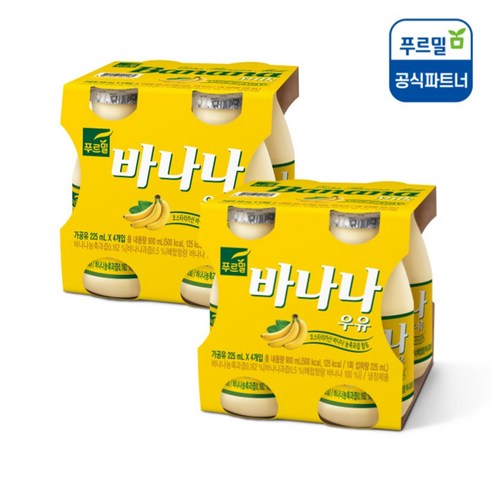 푸르밀 생과즙 바나나우유 225ml, 72개