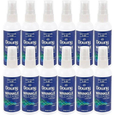 Downy 다우니 링클릴리저 주름제거 스프레이 옷주름제거 구겨진옷 휴대용 크리스프리넨, 12개, 90ml