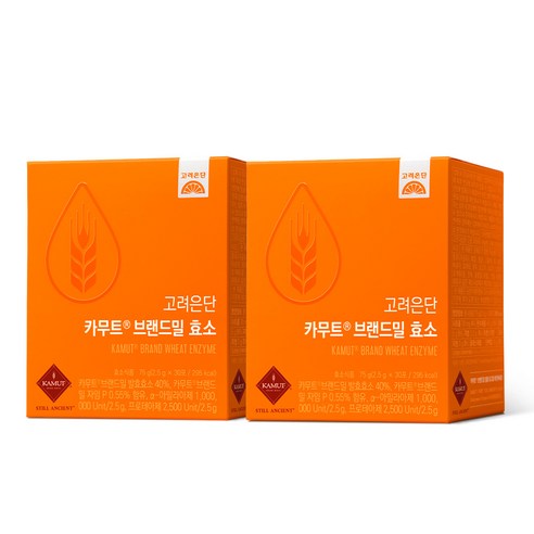 고려은단 카무트 브랜드밀 효소 30포, 2개, 75g