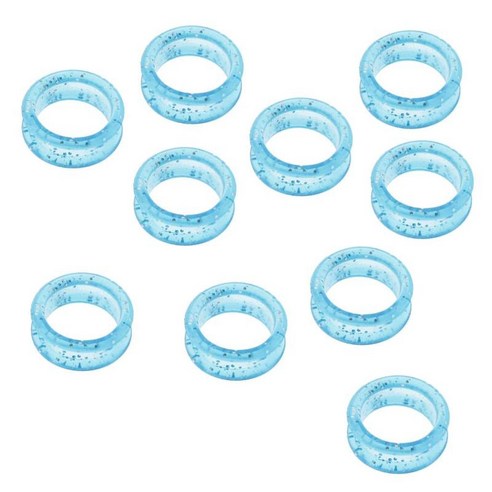 10 pcs 스파크 컬러 가위 링 삽입기 핑거 링, 블루, 고무
