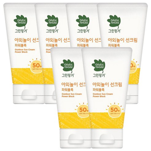 그린핑거 야외놀이 선크림 파워블록 SPF50+ PA++++, 80ml, 6개 그린핑거선크림 Best Top5