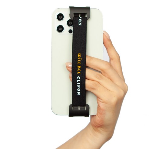 스마트폰 안전하게 고정하고 편리하게 사용할 수 있는 윌비 클립온2 노패드 스마트폰용 핸드 스트랩