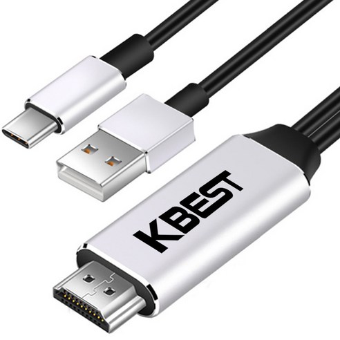 케이베스트 C TO HDMI 미러링 덱스 MHL 충전 케이블 길이 2M 넷플릭스 스마트폰 노트북 태블릿 맥북, 1개