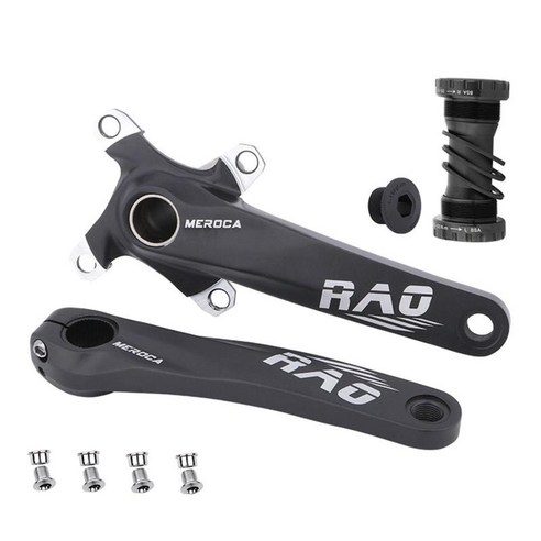 산악 자전거 크랭크 알루미늄 합금 MTB 크랭크 암 170mm 104 BCD 하단 브래킷 키트 및 체인 링 포함 8/9/10/11/12 속도, 검은 축, 170mm.