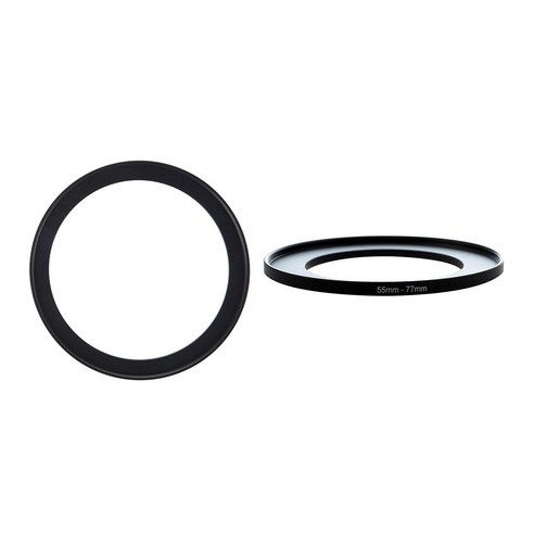 AFBEST 2 pcs 카메라 부품 렌즈 필터 스텝 업 링 어댑터 블랙 72mm-82mm & 55mm-77mm, 검정