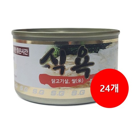 스에꼬 강아지 식욕 간식캔, 닭고기＋쌀 혼합맛, 100g, 24개