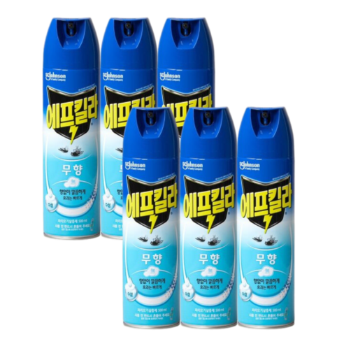에프킬라 모기약 에어로졸 무향 500ml, 6개