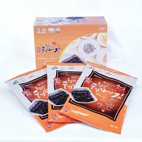 설선물 전장김 청양 매운맛 고추김 구기자김 (1박스 8봉) HACCP, 구기자맛김