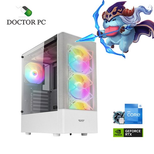 닥터PC 게이밍컴퓨터 고사양 조립PC 데스크탑 본체, 고사양게이밍6번, Free DOS, 500GB, 32GB, 화이트 
데스크탑