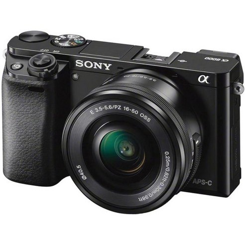 소니 알파 a6000 미러리스 디지털 카메라 24.3MP SLR 카메라(3.0인치 LCD(블랙) 16-50mm 파워 줌 렌즈 포함)