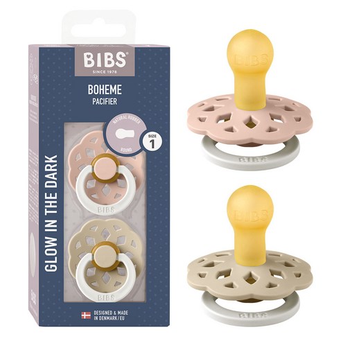 빕스 보헴 고무 쪽쪽이 2개입 세트, 1단계(0~6개월), 블러쉬나이트&바닐라나이트