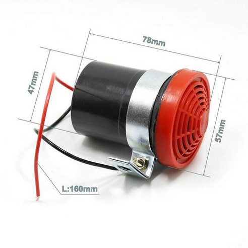 후진벨 화물차 백부져 역방향 사이렌 비퍼 버저 12V/24V 105DB 자동차 반전 알람 백업 신차 부품 액세서리 Claxon 뿔, [01] 12-24V, [01] black and red