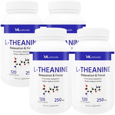 [미국빠른직구] 마이라이프 내추럴스 L-테아닌 250mg 120정 4병, 4개