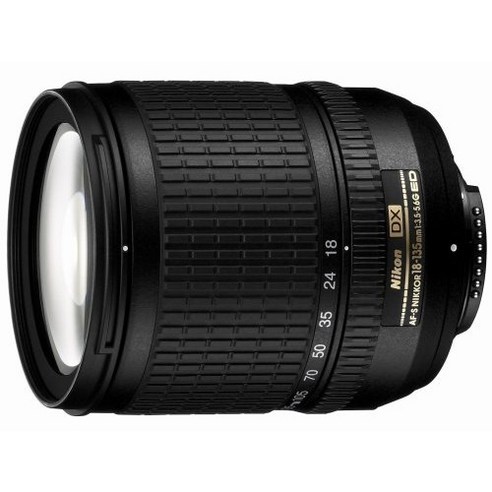 니콘 디지털 SLR 카메라용 니콘 18-135mm f/3.5-5.6G ED-IF AF-S DX 줌-니코르 렌즈 - 화이트 박스(대량 포장) Nikon 18-135mm f/3.5-, black, black, 1개