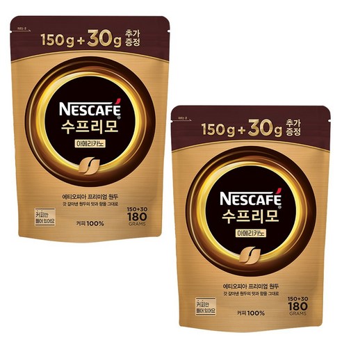 네스카페 수프리모 아메리카노 원두커피, 180g, 4개