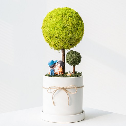 개업축하화분 추천 상품스칸디아모스 빅플랜트 화분 식물 플랜테리어 대형 토피어리 개업선물 집들이선물, 01_스프링그린, 1개 제품 사진