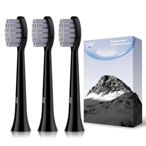 JTF P200 음파 전동 칫솔 무선충전 IPX7 완전방수 5가지 사용자모드, P200 블랙 칫솔모(미세모)