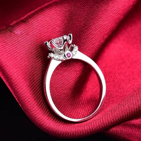 KORELAN S925 모산석 반지 는 사랑 가관 1 캐럿 활구 반지 여 상품 구혼 반지 이다