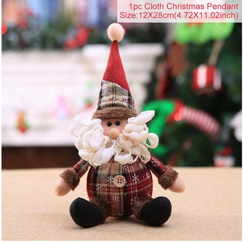 [SW] 산타 클로스 크리스마스 장식품 트리 장식 엘크 눈사람 플러시 크리스마스 인형 장식 홈 2021 나비 다드 펜던트 선물 키즈, 하나, 4