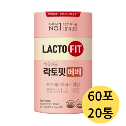 락토핏 생유산균 베베 60포, 120g, 1개