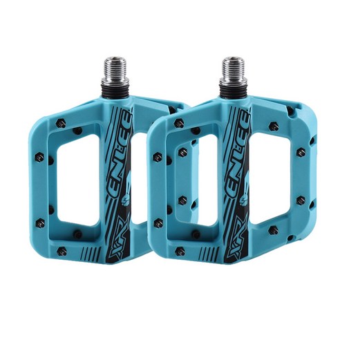 ENLEE 산악 자전거 페달 비 슬립 경량 나일론 섬유 플랫폼 Pedals MTB 9/16 인치, 1개, Blue