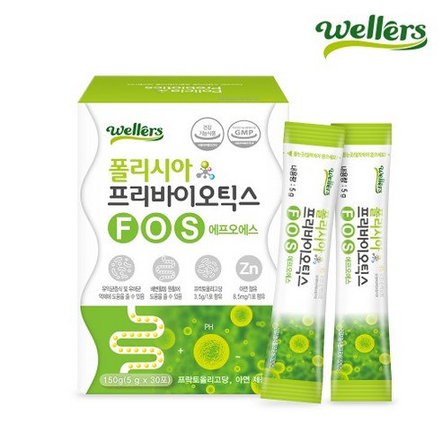 웰러스 폴리시아 프리바이오틱스 FOS 30포 프락토올리고당 아연 함유 장건강 지킴이 건강기능식품