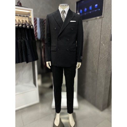 리버클래시 23F/W 블랙 솔리드 레귤러핏 더블수트(LJW11252 LJW13252)