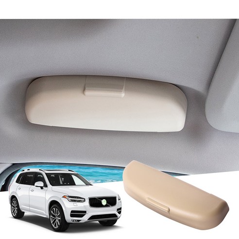 RUIYA 볼보XC40 XC60 XC90 S60 S90 V60 V90 호환전용 안경 수납 거치대 선글라스 케이스, 베이지, 4개