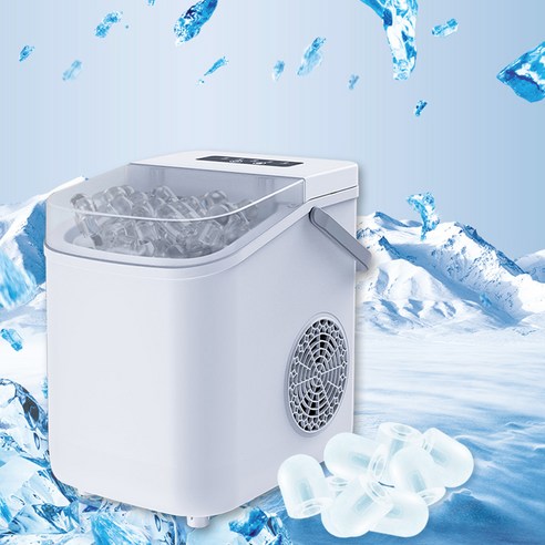 [chengyi] XIAODA 가정용 휴대용 급속 제빙기 IC1 아이스 바구니 탈착OK 원터치 자동 클레징 가능 고품질 압축기 6MIN탈빙, 화이트