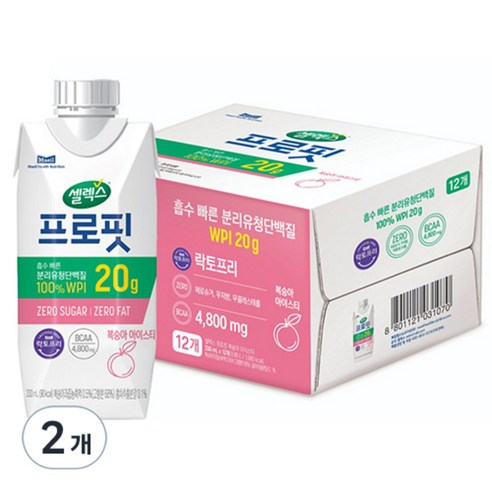 셀렉스 프로핏 웨이프로틴 복숭아 330ml, 11개