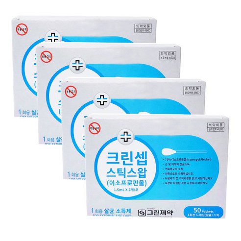 크린셉 이소프로판올 스틱 스왑, 50개입, 4개