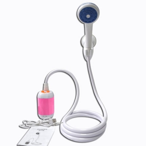 KJ_262 USB 충전식 무선 캠핑용 휴대용 샤워기, 1개, 핑크