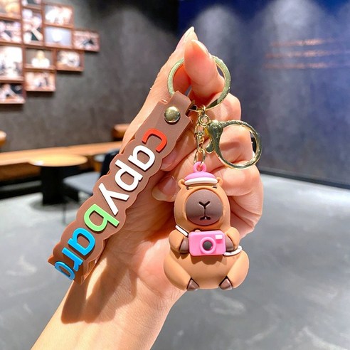 올리브파티 카피바라 가방꾸미기 키링 열쇠고리, 1개, C