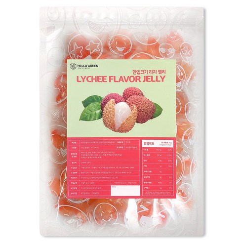 헬로우그린 리치 젤리 1kg(팩) 대용량 개별포장, 1개, 1kg