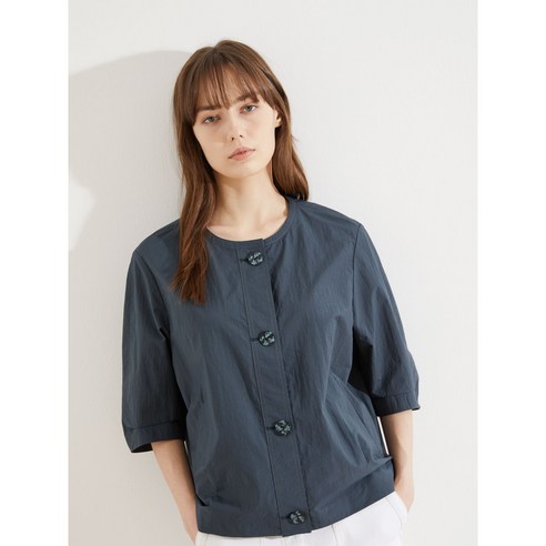 [올리비아로렌] 라운드넥 오버핏 7부 자켓 VOCFU3M5236