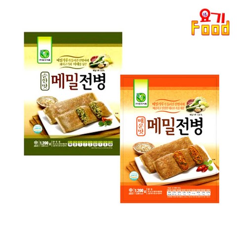 엄지식품 엄지 순한메밀전병 1.2kg + 매운메밀전병 1.2kg 1+1, 2개