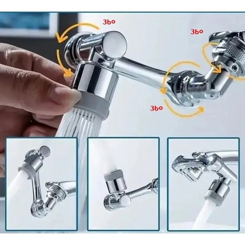 가을이네 가정 학교 회사 사무실 욕실 욕조용 워터탭 수전연장 다기능 1080도 회전 수전 (테프론테잎포함), 1개 수도꼭지