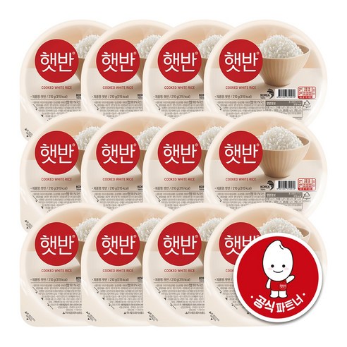 햇반 백미밥, 210g, 12개