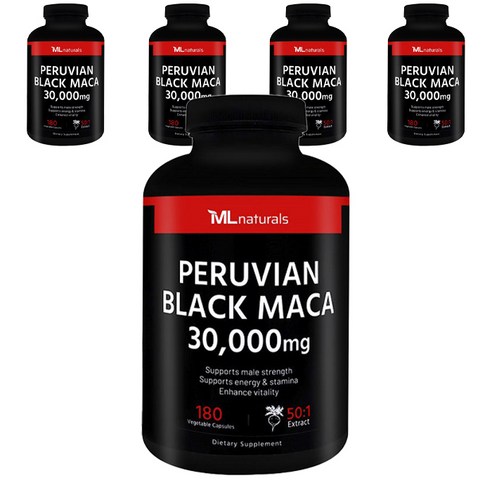 My Life [미국빠른직구] 마이라이프 내추럴스 페루비안 블랙 마카 30 000 mg, 5개, 180정