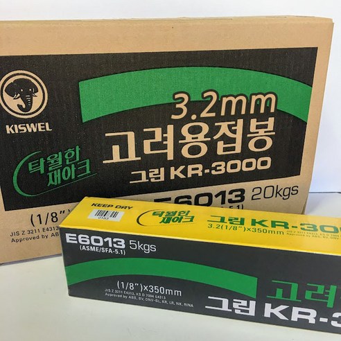 고려용접봉 KR-3000 아크용접봉 전기용접봉 3.2mm 5kg KR3000 연강봉, 3.2, 1개
