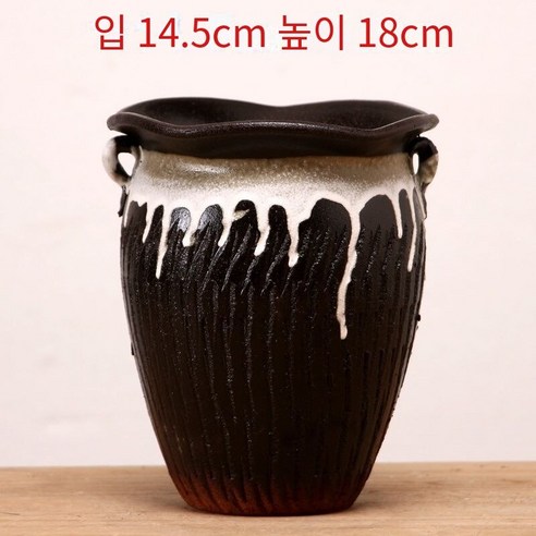다육 화분 두꺼운 도자기 통기성 오래된 더미 도자기 냄비 홈 장식 절묘한 녹색 식물 큰 마법사 세라믹 꽃 장치, 작은 꽃 입 흰 입-큰