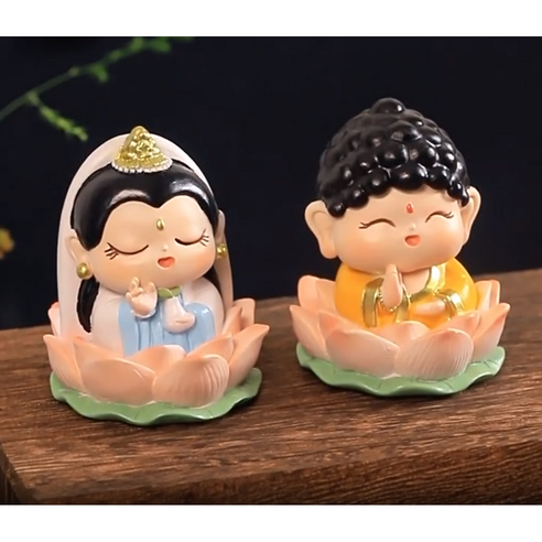 FANSDA 관음보살 석가모니 좌불살 부처님 불상, 석가모니 미니불상