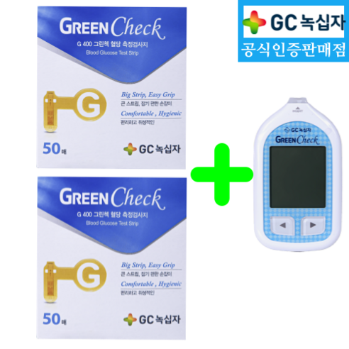 녹십자혈당측정기 [GC 녹십자] G 400 그린첵 혈당관리 시스템+혈당 측정 검사지 100매